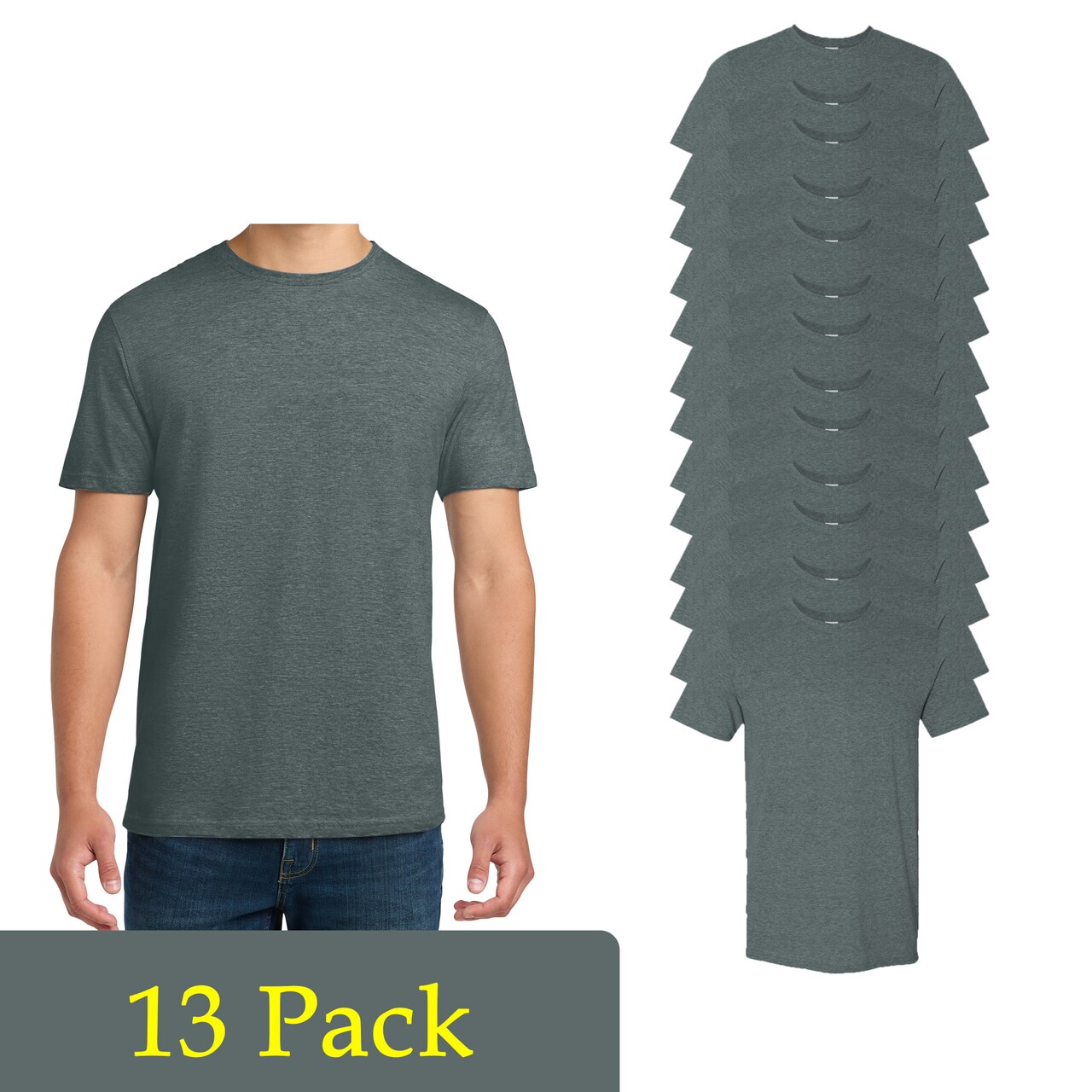 Gildan Unisex Blank Dark Heather T-Shirts for DIY Projects, Softstyle Shirt Multi Pack Tee